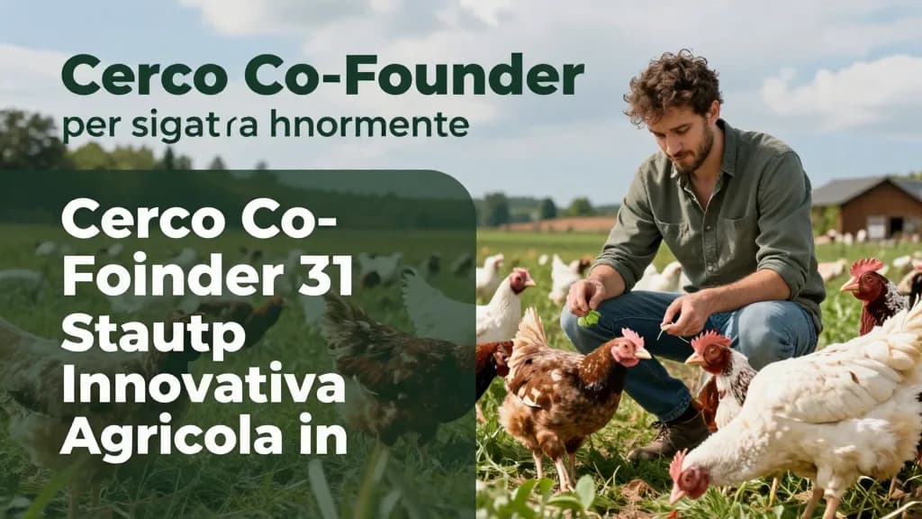 Cerco Co-Founder Under 31 per Startup Innovativa Agricola in Piemonte
